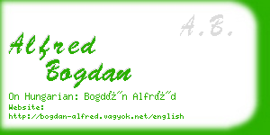 alfred bogdan business card